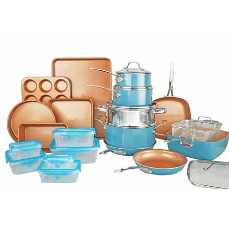 

Reduced！32 Piece Cookware Set Bakeware and Food Storage Set Nonstick Pots and Pans