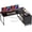 Black, variant on Amadwell 43.3" Small L Shaped Desk, 2 Storage Shelves, Reversible Computer Desk, Power Outlets & 4 Drawers, Home Office Desk for Gaming Writing, Rustic Brown