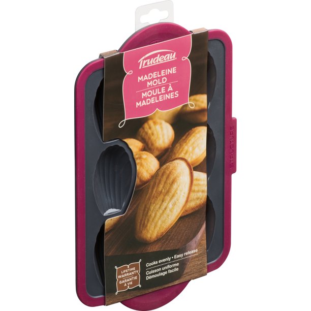 Trudeau Maison Structure Pro Madeleine Mold Pan Fuchsia/Gray9 Cavity