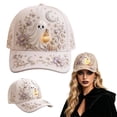 thumbnail image 6 of 3D Halloween Embroidered Baseball Cap for Women, Adjustable Cotton Hat with Witch, Ghost, Pumpkin & Bat Design, 6 of 6