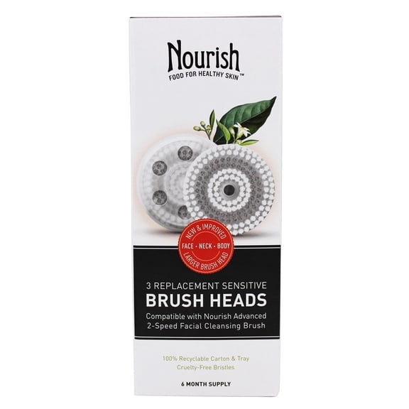 Nourish - Facial Cleansing Sensitive Brush Head Replacements - 3 Pack