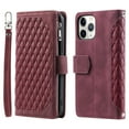 thumbnail image 2 of Feishell Crossbody Wallet Phone Case for iPhone 11 Pro,Luxury PU Leather Magnetic Buckle Zipper Pocket Card Slots Flip Stand Protective Cover with Hand Strap & Shoulder Strap,Winered, 2 of 13