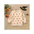 thumbnail image 3 of Genuiskids Infant Baby Girl Boy Halloween Pullover Tops Long Sleeve Round Neck Pumpkin/Ghost Print Sweatshirt, 3 of 9