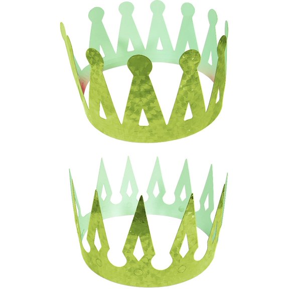 Renaissance Medieval Fantasy King Set Of 2 Green Crowns Costume Accessory