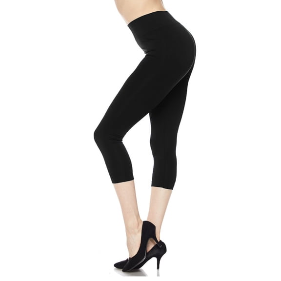 Kuda Moda Women Seamless Basic Stretch Capri Leggings