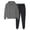 Dark Gray, variant on JURANMO 2 Piece Sets for Women Solid Color Full Zip Sweat Jacket with Sweatpants Casual Loose Hooded Shirts Drawstring Elastic Waist Jogging Pants Lightening Deals Blue L