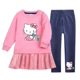thumbnail image 3 of Hello Kitty niños niñas dibujos animados Otoño e Invierno manga larga falda plisada de terciopelo dorado vestido + conjunto de pantalones cálidos casuales, 3 of 5