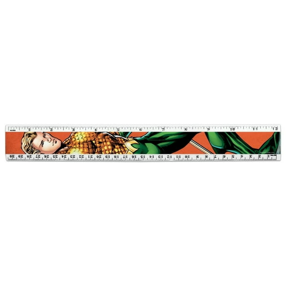 Aquaman Character 12 Inch Standard and Metric Plastic Ruler