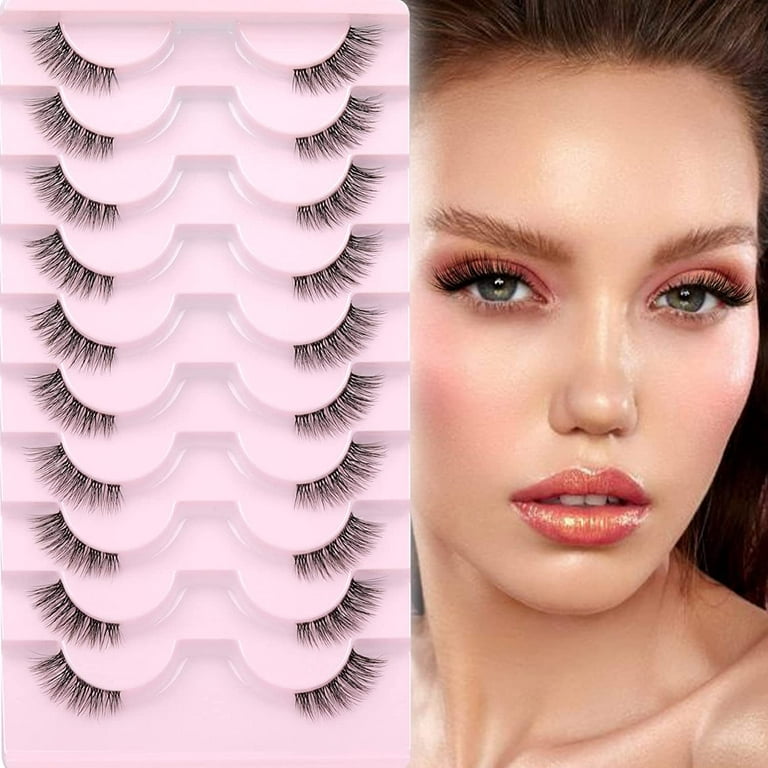 10 Pairs Japanese Style Anime Lashes Thick Cosplay Manga Lashes Natural  Look 16mm Spiky 8d Wispy Faux Mink Lashes Full Strip Doll Lashes By
