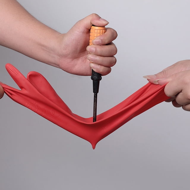 Gants de Nettoyage en Caoutchouc Rouges Robustes 38 cm Longueur Prolongée pour Cuisine Salle de Bain Tâches Ménagères Caoutchouc Épais Durable avec Prise Idéal pour D