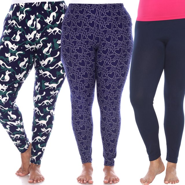 White Mark Leggings Mignons Extensibles Doux pour Femmes Lot de 3