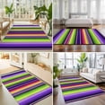 thumbnail image 4 of Area Rugs 2.7'x5', Mexican Style Carpet Runner Indoor Outdoor Rugs Home Decor Aesthetic, Colorful Mexico Stripes Purple Green Non Slip Mats Washable Accent Rug for Living Room Bedroom, 4 of 8