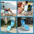 thumbnail image 5 of MOPHOTO Beach Chair with Canopy Shade, Folding Beach Cart Chair w/Wheels, Outdoor Recliner Patio Lounge Chairs for Camp, Tailgates, Fishing - Support 400 LBS, 5 of 10