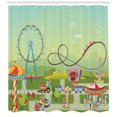 thumbnail image 3 of Ambesonne Ferris Wheel Shower Curtain, Circus Composition, 69"Wx84"L, Multicolor, 3 of 3