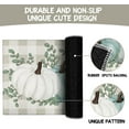 thumbnail image 7 of Fall Thanksgiving Pumpkin Kitchen Rugs Set of 2,Eucalyptus Buffalo Plaid Farmhouse Floor Mats and Rugs Non Skid Washable for Kitchen Home Decor (Green 17"x47"+17"x30"), 7 of 7