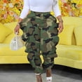 thumbnail image 2 of Pantalones Prolriy para mujer, pantalones de camuflaje a la moda para mujer, leggings, pantalones holgados tipo harén, pantalones con volantes y empalmes, pantalones de camuflaje para mujer M, 2 of 6