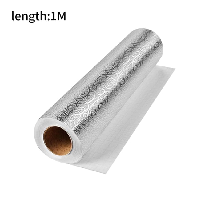stanreset Oil -proof Sticker Kitchen Self Wall Sticker Aluminum Foil Paper for Countertop Drawer Liner Type2 NO2