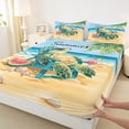 thumbnail image 4 of spefrowx Cute Vacation Turtle Bed Sheets for Kids, Coastal Watermelon Cocktail Full Size Sheets, 4-Piece, 1 Flat Sheet, 1 Fitted Sheet and 2 Pillowcases, 4 of 5