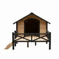thumbnail image 4 of Outdoor Large Wooden Cabin House Style Wooden Dog Kennel with Porch, 4 of 9