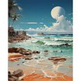 thumbnail image 2 of Diamante AB Parcial JShteea Serie Paisaje Marino Resina 40 * 50 CM Lienzo 45 * 55 CM, 2 of 9