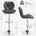 thumbnail image 2 of REKHH  Gray Barstools Set of 2, PU Leather Bar Chairs with Backrest, Height Adjustable Swivel Island Stools for Kitchen Counter, Gray, 2 of 8