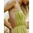 thumbnail image 4 of Women's Y2k Cut Out Backless Maxi Dress Bodycon Long Flowy Dresses Summer Boho Spaghetti Strap Low Cut Cami Dress Clubwear, 4 of 12