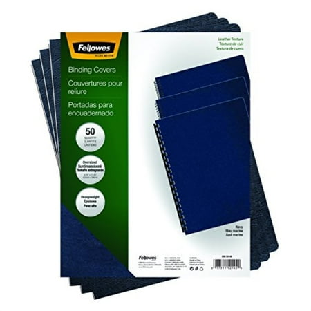 fellowes executive binding presentation covers, oversize, navy, 50 pack (52145)