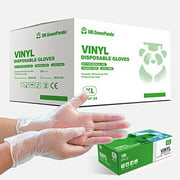 Dr.GreenPanda (Medium 1000pcs) Clear Vinyl Gloves PVC Disposable Bulk Food Safe Latex&Powder Free Texture Smooth Extra Non Sterile (Case of 1000 | Box of 100)