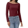 thumbnail image 4 of oqasdz Womens Sweater Off The Shoulder Long Sleeve Sweaters Basic Tops Going Out Cute Fall Winter Warm Fashion Casual Cozy Daily Wear, 4 of 6