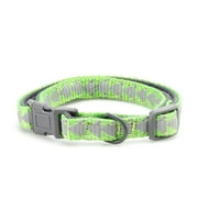 Angle View: Vibrant Life Comfort Dog Collar, Green & Gray Triangles, Small