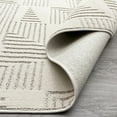 thumbnail image 6 of Bestier Rectangle Geometric Machine Braided Polypropylene Area Rug in Ivory, 3"x5", 6 of 8