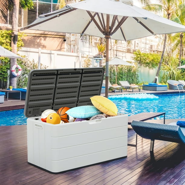 KINGYING 85 Gallon Outdoor Storage Box, Deck Storage Box Waterproof for