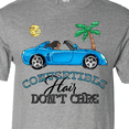 thumbnail image 4 of Inktastic Convertible Hair Don't Care with Black Hair and Blue Car T-Shirt, 4 of 5