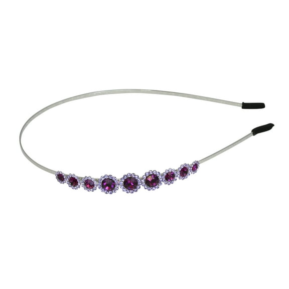 Faship Gorgeous Purple Rhinestone Crystal Floral Hair Band