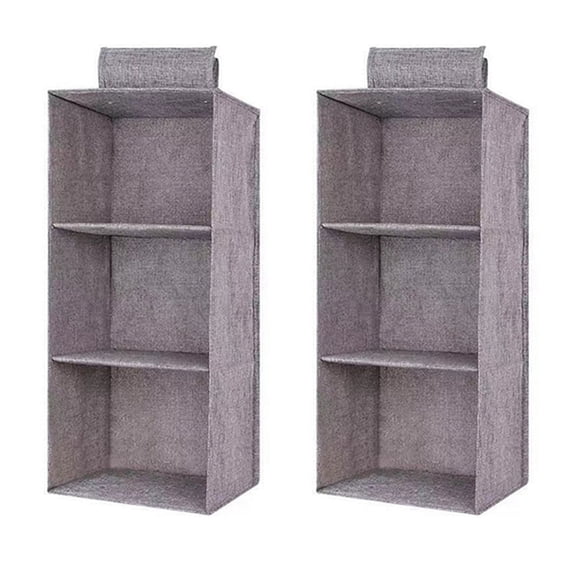 2X Wardrobe Hanging Storage Bag Interlayer Drawer Type Clothes Hangers Holder Portable Organizer Hanging (3 Layers)