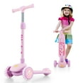 thumbnail image 1 of Costway 3-Wheel Kids Scooter Toddler Folding Balancing Kick Scooter with Light-up LED Wheel Light Pink, 1 of 10