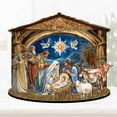 thumbnail image 3 of Designocracy Handcrafted Miniature Village Nativity Scene, 6.5 in Wood, 3 of 9