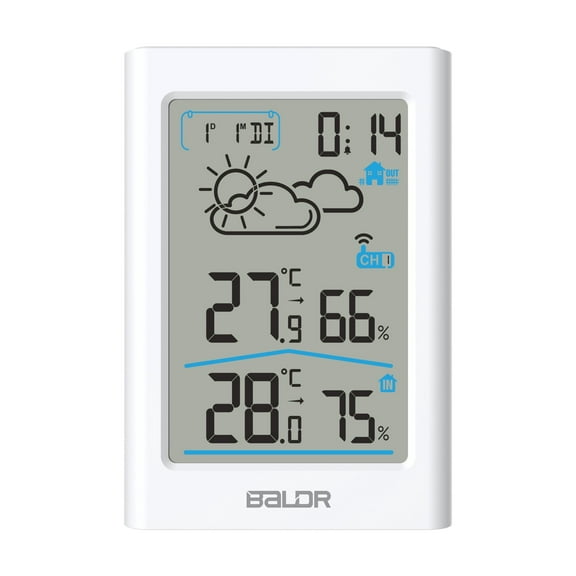 BALDR Wireless Indoor & Outdoor Thermometer Hygrometer (White)