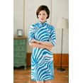 thumbnail image 2 of Women Special 1/2 Long Sleeve Modern Mandarin Chinese Cheongsam Qipao Sheath Short Dress&nbsp;(Skyblue ), 2 of 6
