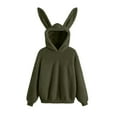 thumbnail image 3 of Aboser Rabbit Ear Hoodies for Women Fuzzy Fleece Sherpa Sweatshirts Warm Plush Hooded Sweatshirt Loose Long Sleeve Pullover Tops Cozy Soft Shaggy Hoodie, 3 of 9