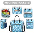 thumbnail image 2 of Cyan and White Wavy Checkered Pattern Insulated Leakproof Lunch Box for Women, Large Lunch Bag for Tween Teen Adult, Loncheras Para Mujer for Work Beach Travel Picnic Camping, 2 of 6
