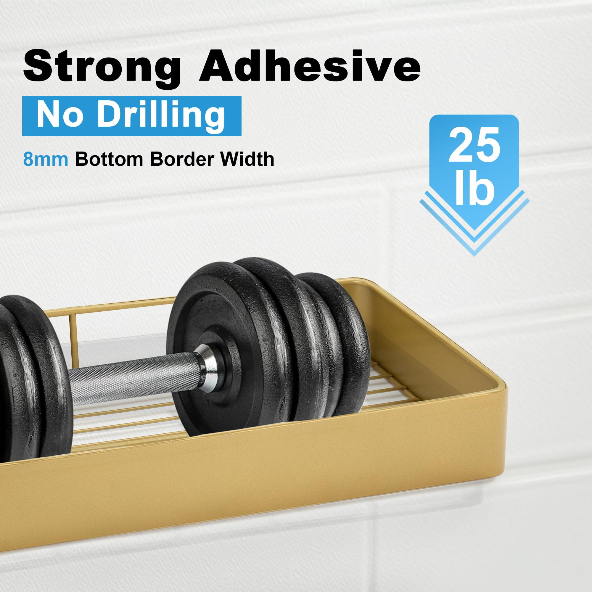 Shuntong Premium Shower Caddy, Adhesive Bathroom Shower Organizer and Storage, No Drill Shower Shelves for Inside Shower, Rustproof Shower Storage Rack 3 Pack Black
