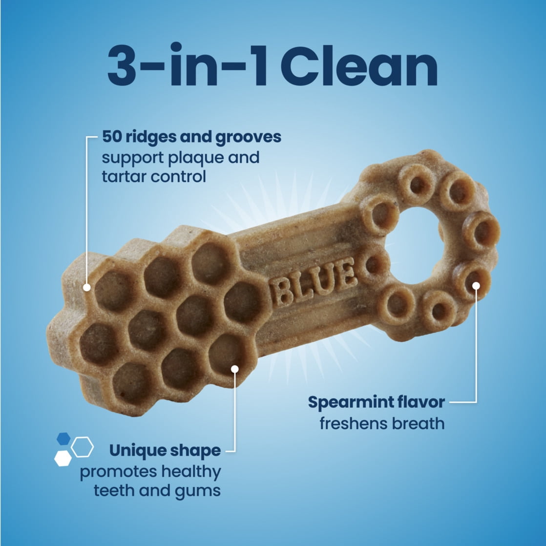 Blue Buffalo Small Dental Chews, Daily Dental Care Dog Treats, Chicken & Spearmint (84 Count)