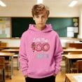 thumbnail image 2 of Ticikt My Happy 100th Day of School Hoodies, Fashion Print Pullover Hooded Sweatshirt Kids Athletic Comfortable Casual Playwear,Color:Pink,7-8 Years, 2 of 6