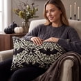 thumbnail image 2 of SLYNSHome Halloween Throw Pillow Cover Bat Vine Print Linen Textured Rectangular Decorative Cushion Case For Sofa Couch Living Room Spooky Fall Home Decor, 2 of 7