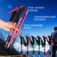 thumbnail image 3 of Canne de Randonnée en Alliage d'Aluminium Léger Rouge avec Design Pliable en 5 Sections et Extensible, Poignée Ultra-Courte pour Escalade en Plein Air, Voyages et Aventures de Randonnée – Support Durable et Ajustable pour Tous, 3 of 5