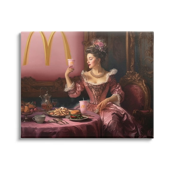Stupell Industries Funny Classic Burger Meal Food & Beverage Painting Gallery Wrapped Canvas Print Wall Art, 30 x 24