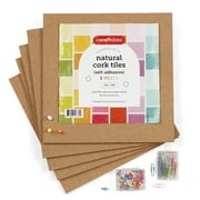 Incraftables Adhesive Cork Board Tiles (5pcs). Thick Frameless Cork Board for Wall (12"x 12")