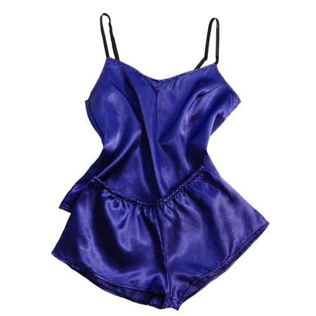 GWAABD Lace Trim Chemise Lingerie Silk Women Pajamas Sleepwear Underwear Satin Satin Bow Nightdress