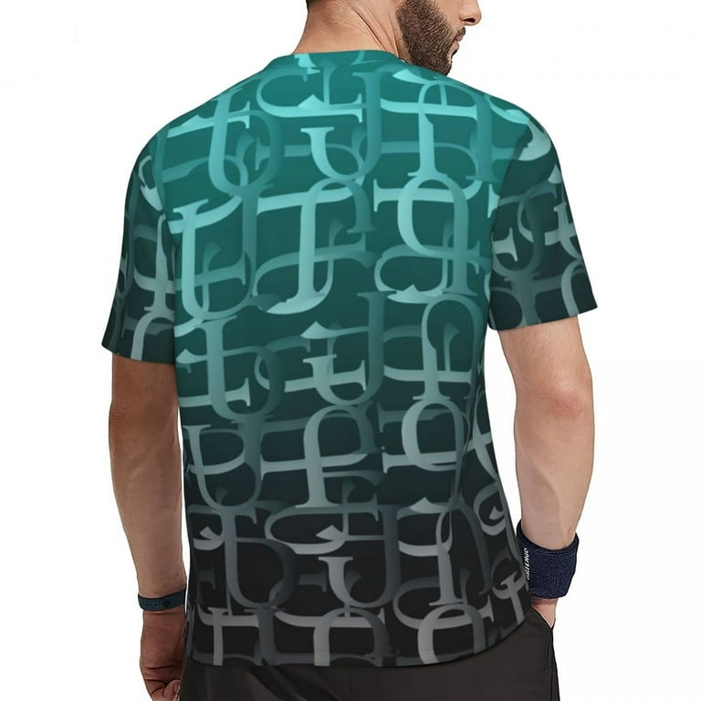 Abstract Letter Print T Shirt Mens Fun Typography Streetwear T
